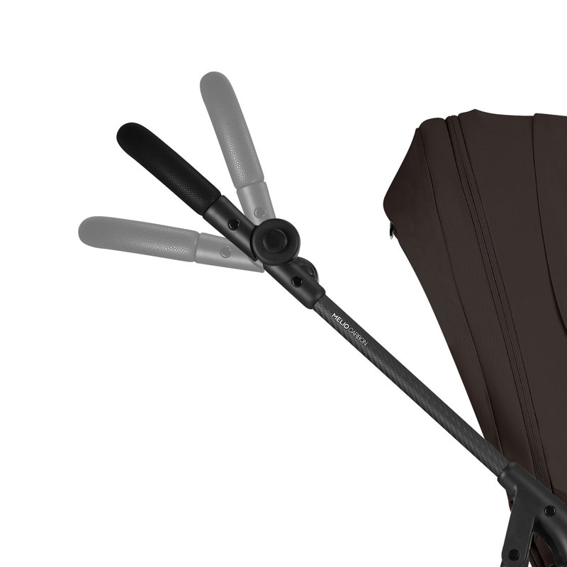 Poussette Citadine Melio Carbon 2026 Chocolate Brown Cybex guidon réglable