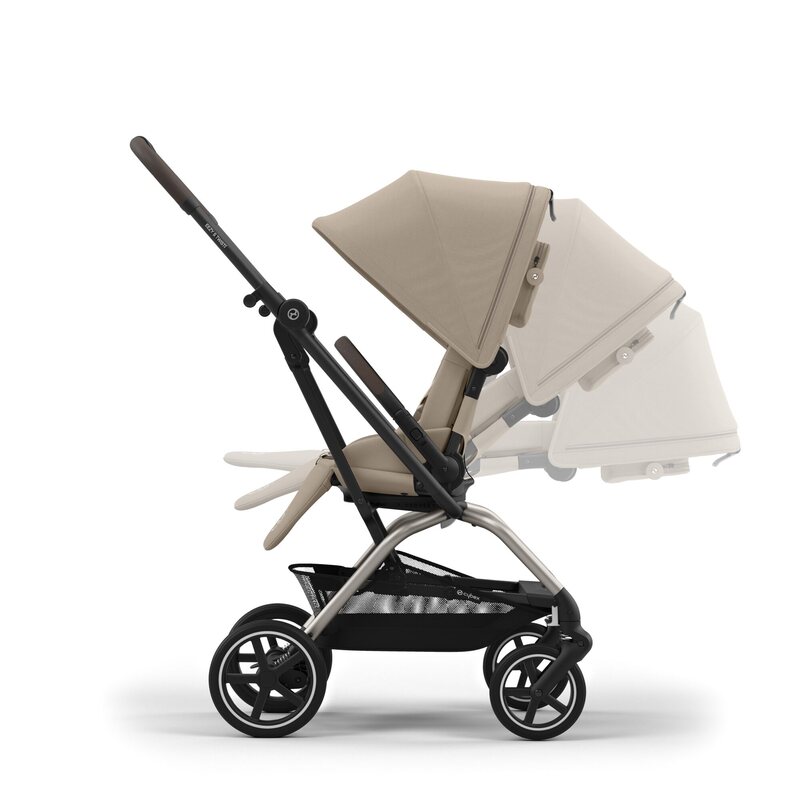 Poussette compacte Eezy S Twist+ 2 TPE Almond Beige / Beige Cybex cote inclinaison