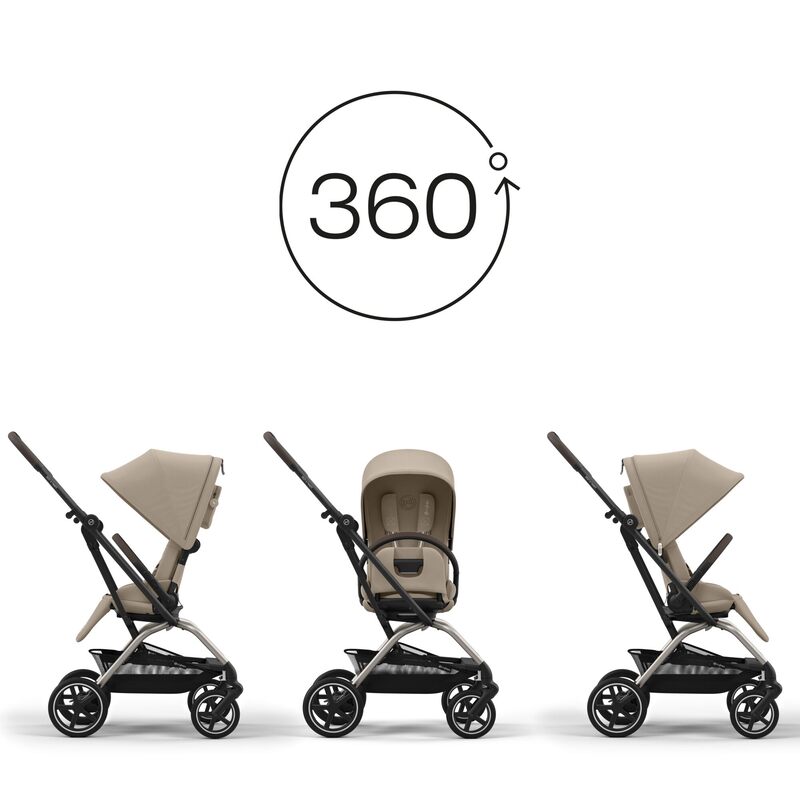 Poussette compacte Eezy S Twist+ 2 TPE Almond Beige / Beige Cybex cote siege