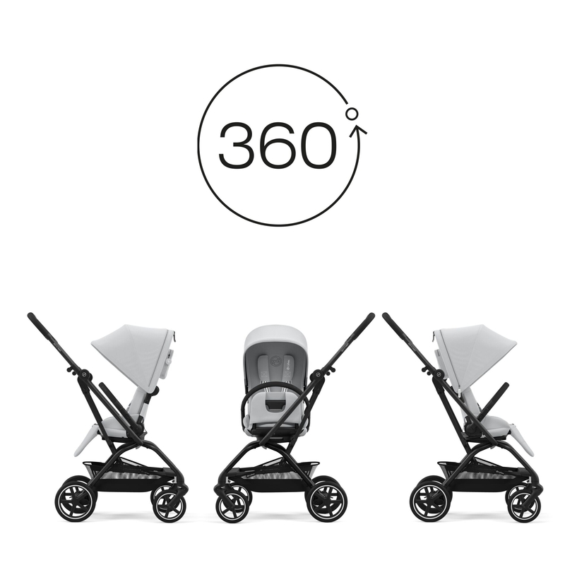 Poussette compacte Eezy S Twist+ 2 BLK Fog Grey / Light Grey Cybex pivot