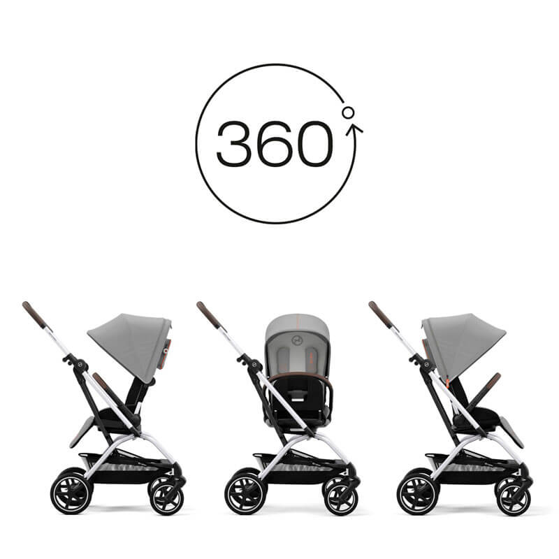 Pack poussette Eezy S Twist+ 2, siège-auto Cloud Z et adaptateurs Cybex 360