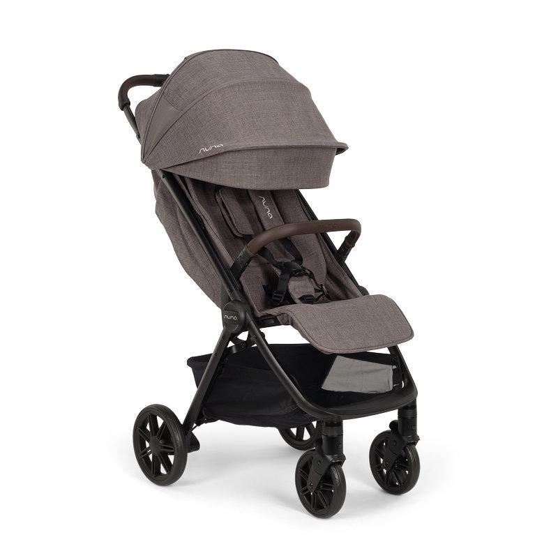 Poussette compacte TRVL urbn NUNA de profil avec acnopy long