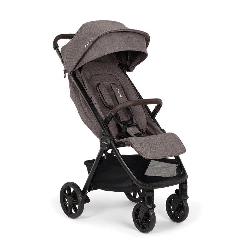 Poussette compacte TRVL urbn NUNA de profil avec canopy court