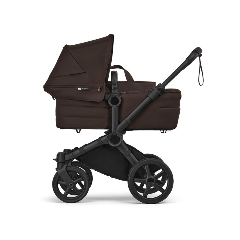 Poussette Donkey 6 Mono complète Cocoa Brown Bugaboo côté nacelle basse