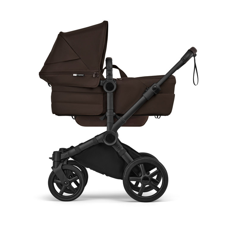 Poussette Donkey 6 Mono complète Cocoa Brown Bugaboo côté nacelle haute