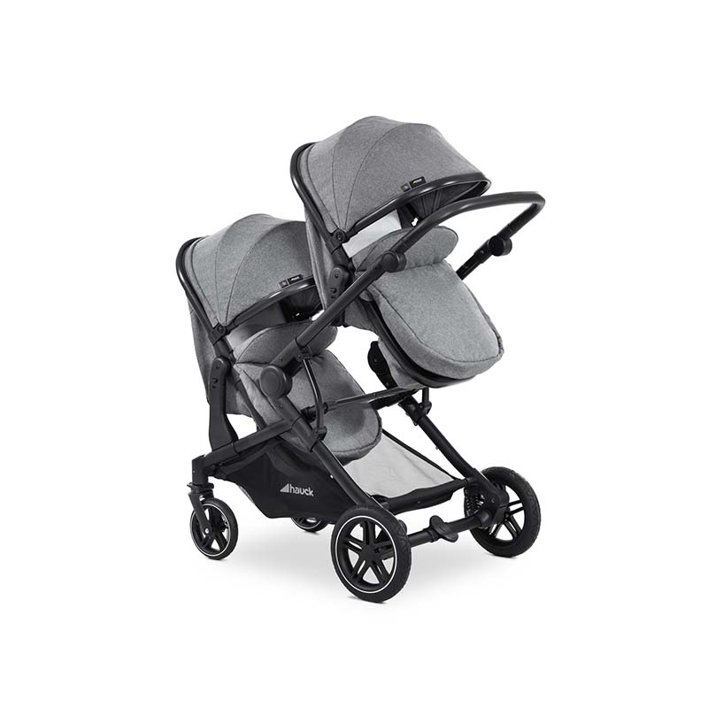 Poussette double Atlantic Twin Melange Grey Hauck - Bambinou