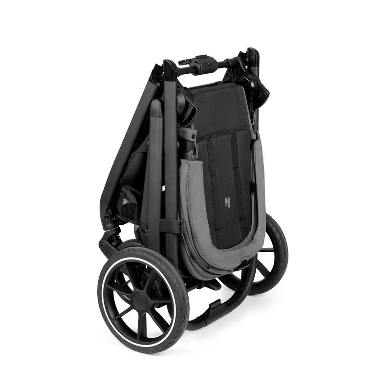 Poussette double jumeaux Grow N Care Dark Grey Hauck pliée