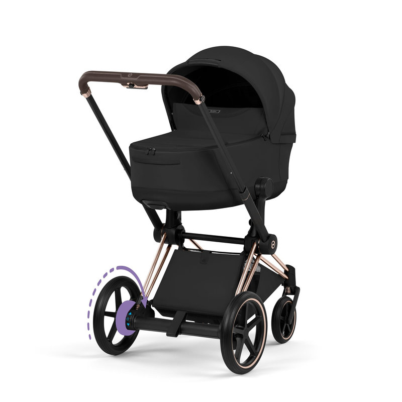 Poussette e-Priam Style 2026 à assistance électrique Cybex nacelle profil