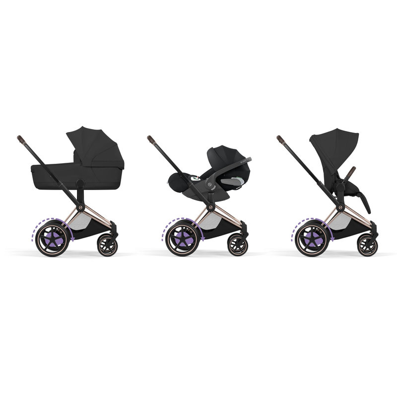 Poussette e-Priam Style 2026 à assistance électrique Cybex travel system