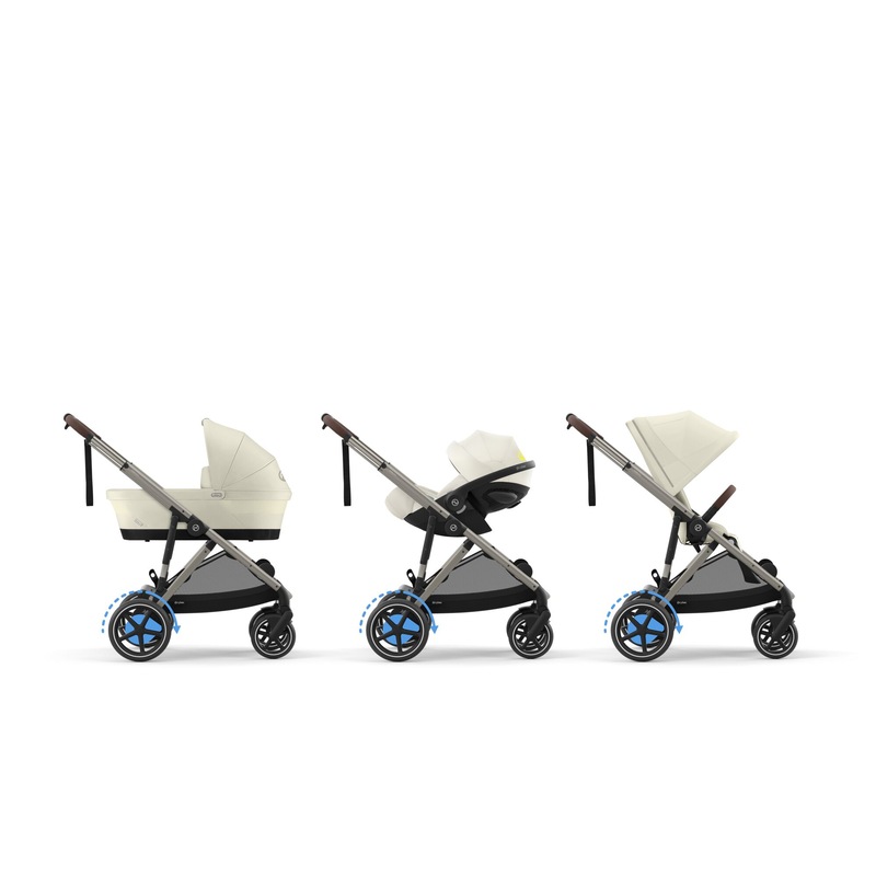 Poussette eGazelle S chassis Taupe assise Seashell Beige Cybex compatible