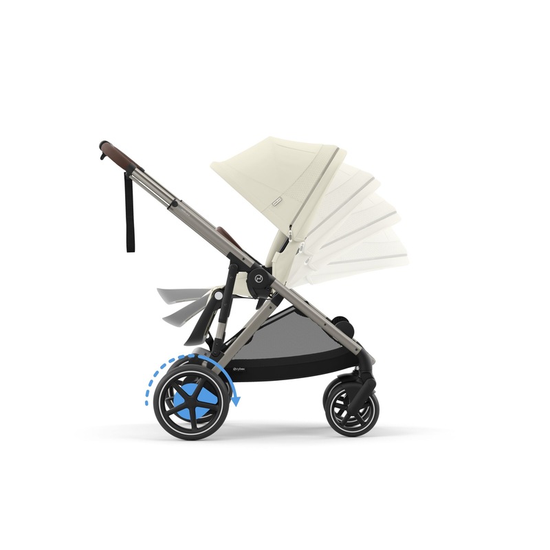 Poussette eGazelle S chassis Taupe assise Seashell Beige Cybex cote