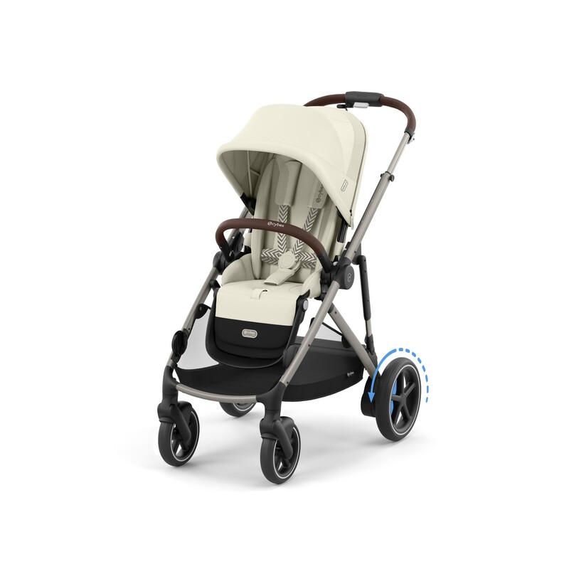 Poussette eGazelle S chassis Taupe assise Seashell Beige Cybex produit face