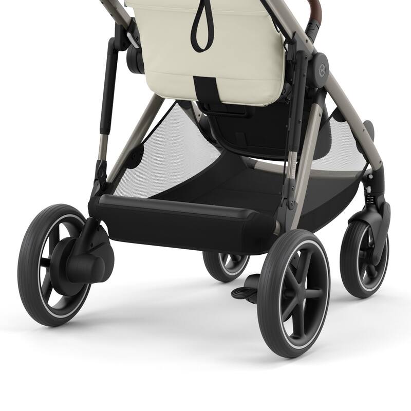 Poussette eGazelle S chassis Taupe assise Seashell Beige Cybex rangement