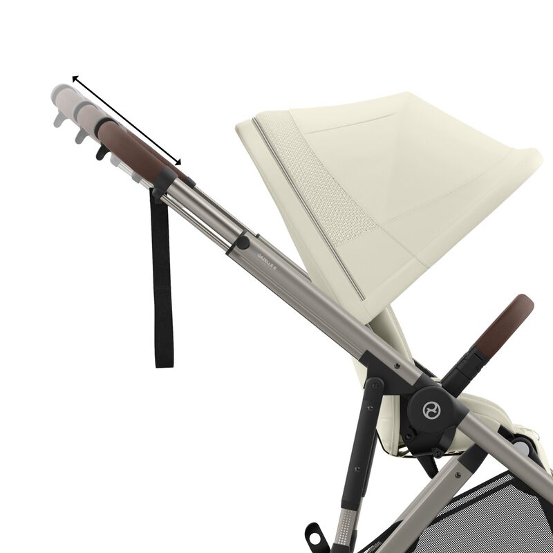 Poussette eGazelle S chassis Taupe assise Seashell Beige Cybex reglable