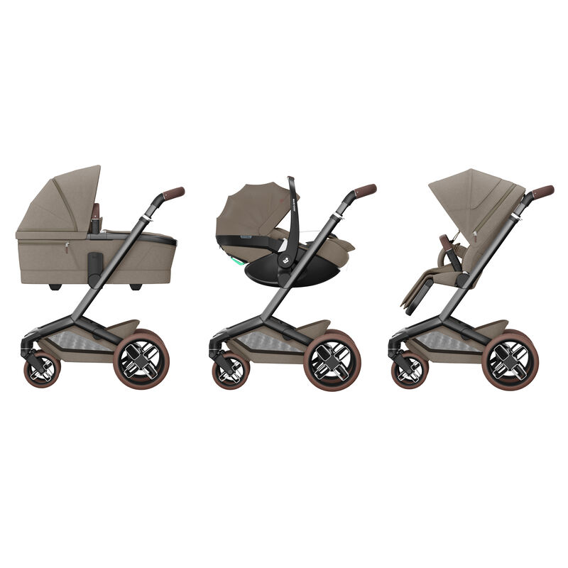 Pack duo Poussette Fame + siège-auto Pebble 360 pro 2 Twillic Maxi Cosi différentes installations