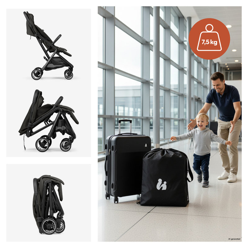 Poussette Fly N Care Black Hauck pliable