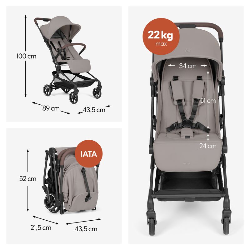 Poussette Lite N Care Sandy Taupe Hauck poids