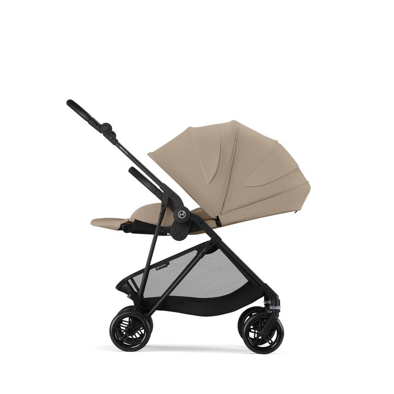 Poussette Melio Carbon Almond Beige Cybex assise allongée