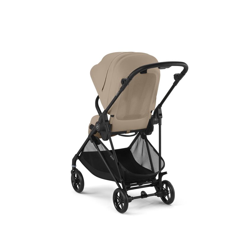 Poussette Melio Carbon Almond Beige Cybex arrière de la poussette