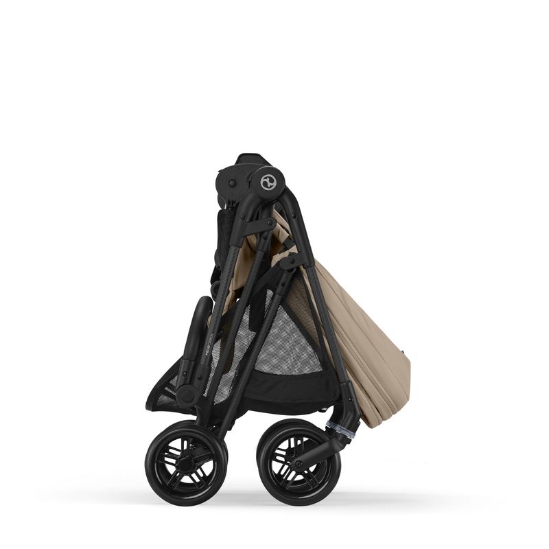 Poussette Melio Carbon Almond Beige Cybex poussette pliée