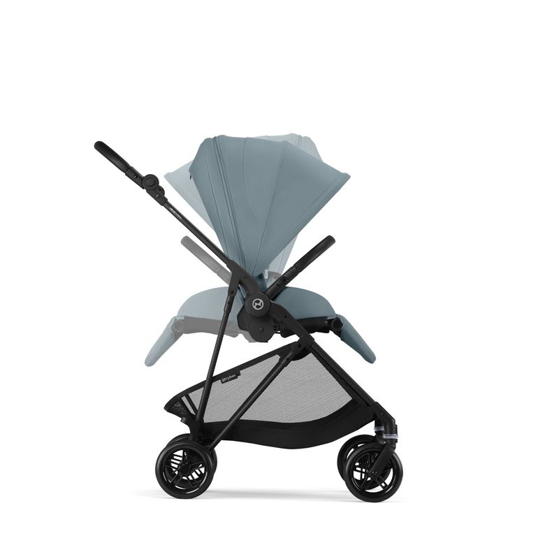 Poussette Melio Carbon Stormy Blue Cybex assise réversible
