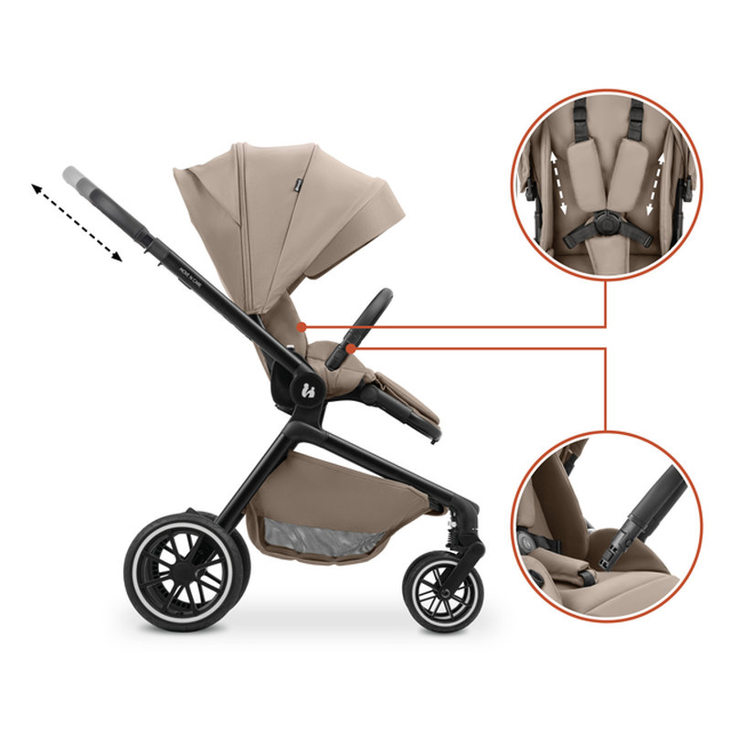 Poussette Move N Care Mocha Hauck produit côté