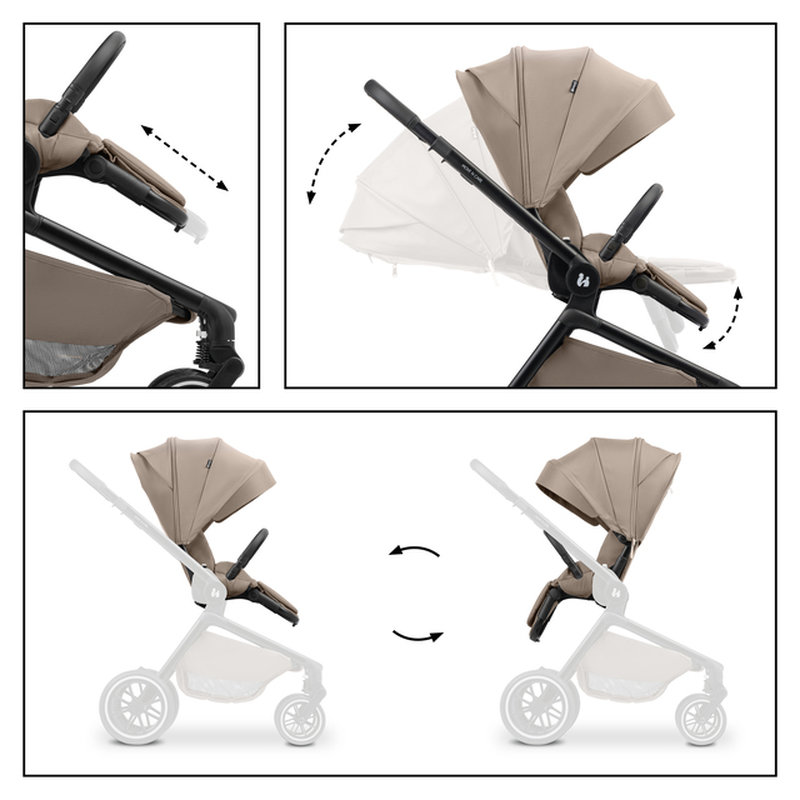 Poussette Move N Care Mocha Hauck réglages