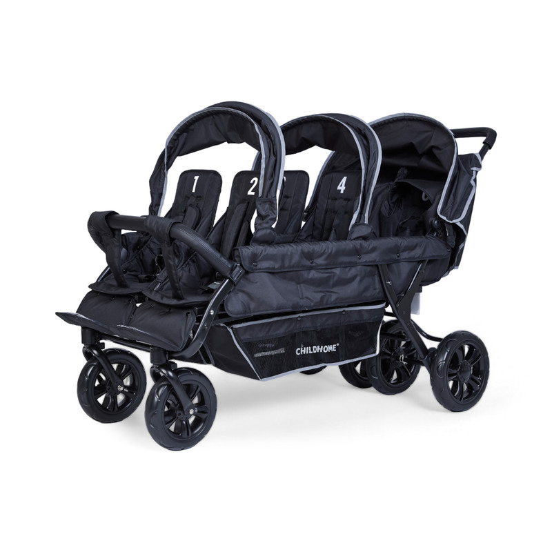 Poussette Multiplaces 6 Enfants Noir CHILDHOME cote
