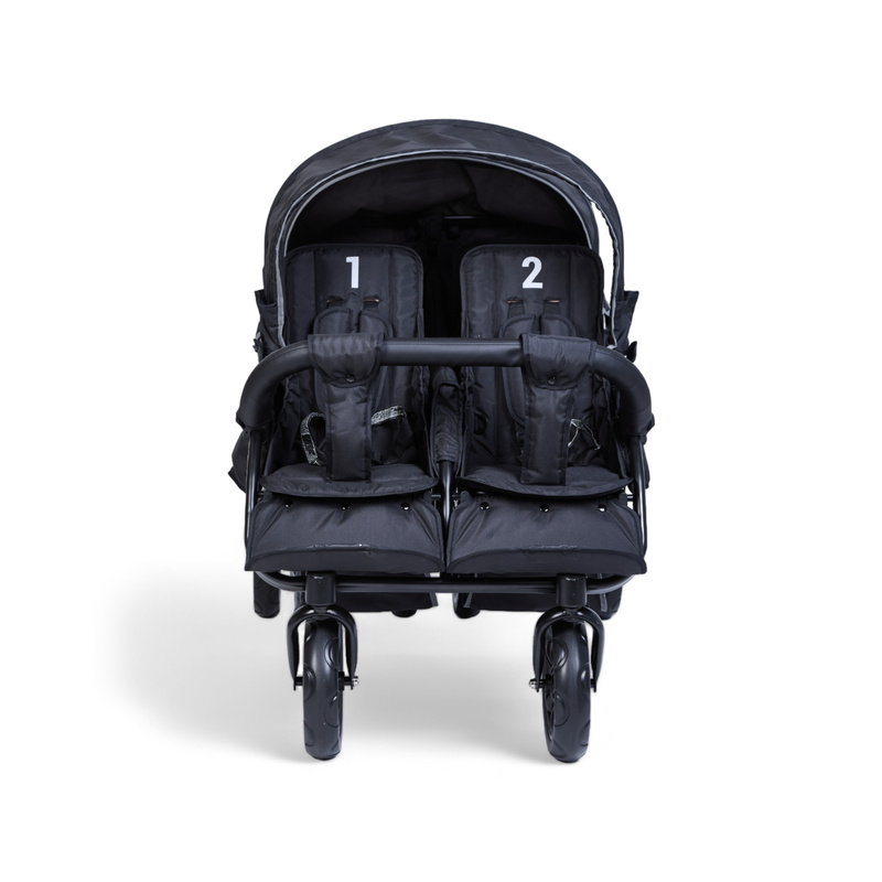 Poussette Multiplaces 6 Enfants Noir CHILDHOME face