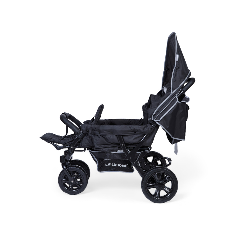 Poussette Multiplaces 6 Enfants Noir CHILDHOME profil
