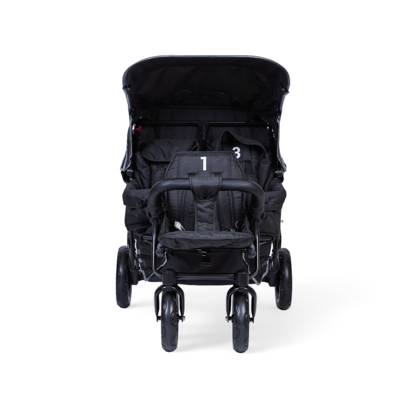 Poussette Multiplaces Triplet 3 enfants Noir CHILDHOME face