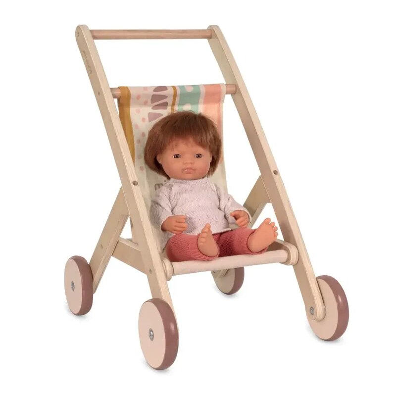 Poussette pour poupée en bois 100 % FSC Miniland poupee