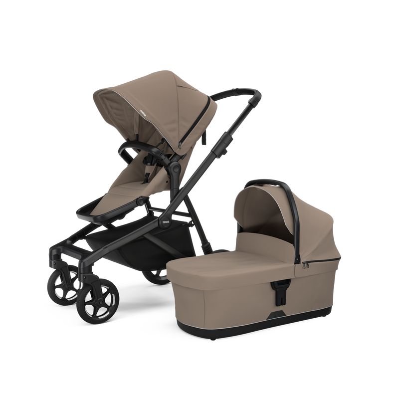 Poussette Sleek 2 avec nacelle Tinted Taupe Thule pack complet