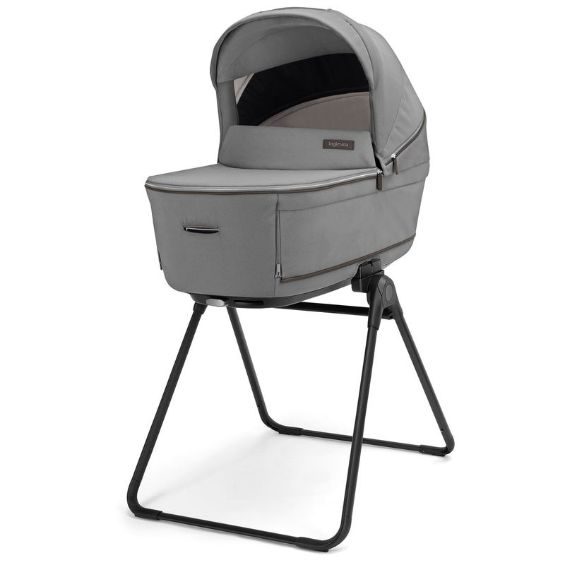 Poussette Système Duo Aptica Crystal Grey - Litio Black 2026 Inglesina support avec nacelle