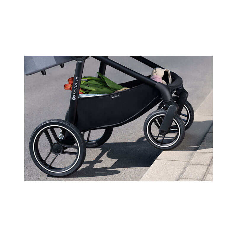 Poussette tout-terrain Nea Noir avec nacelle Kinderkraft roues