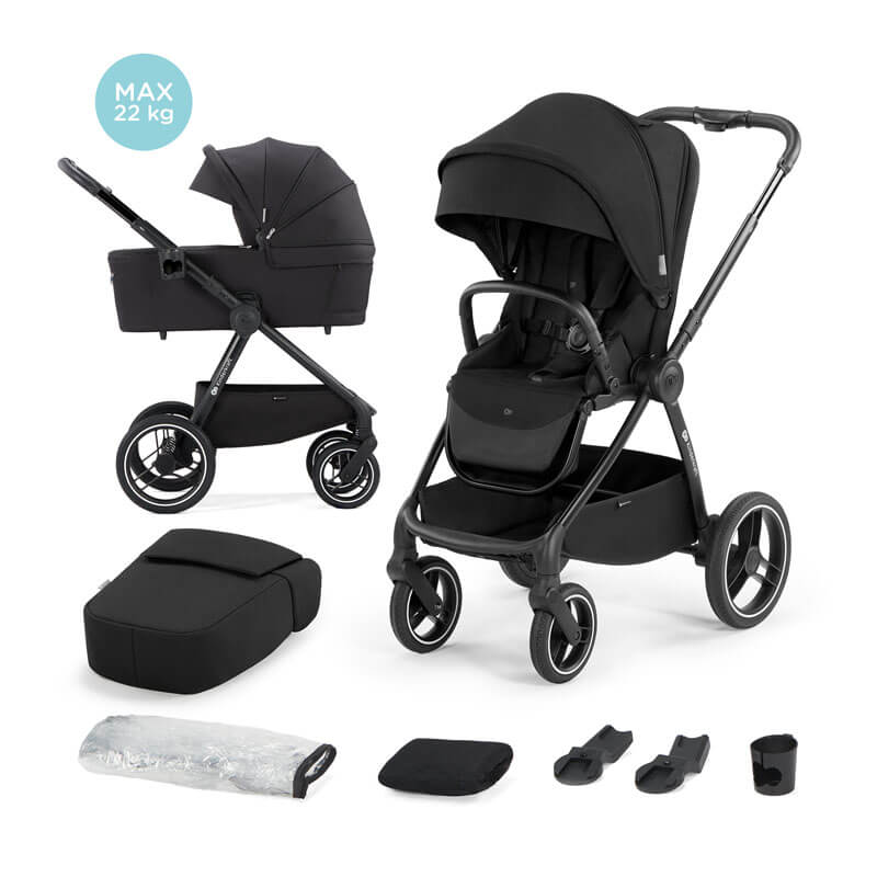 Poussette Grande Plus 22kg Grise/Noire Kinderkraft - Trésor de bébé