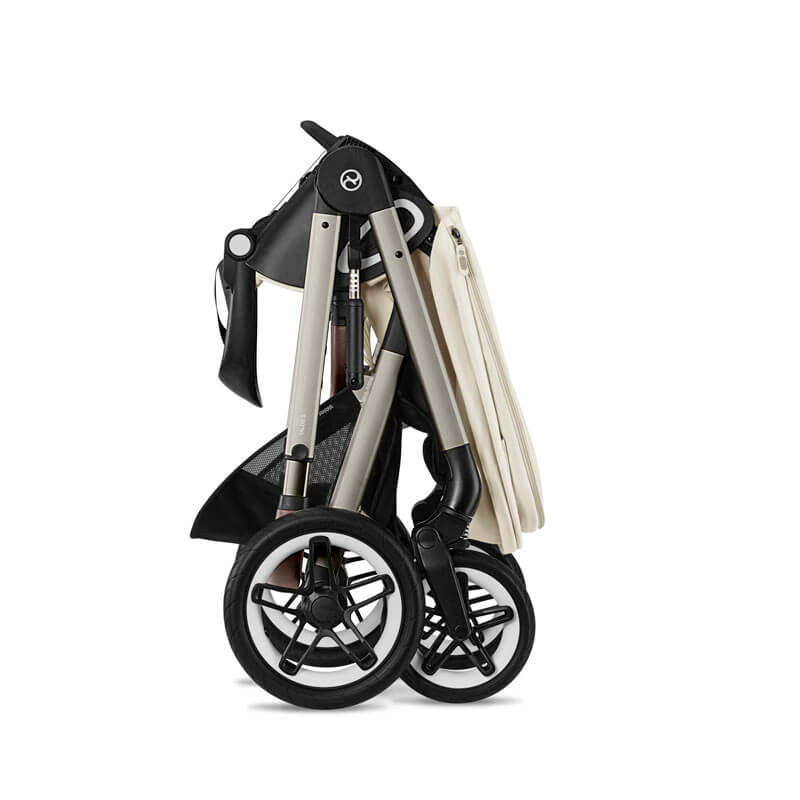Poussette tout-terrain Talos S Lux 2 Taupe Seashell Beige Cybex pliée