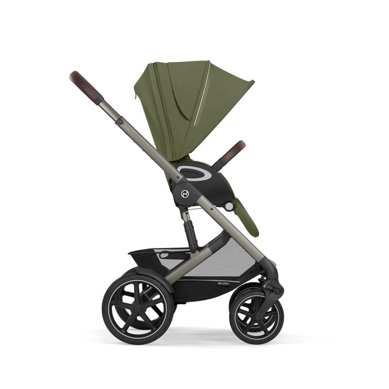 Poussette Tout-Terrain Talos S Lux - Moss Green Cybex vue de côté sans couvre jambes