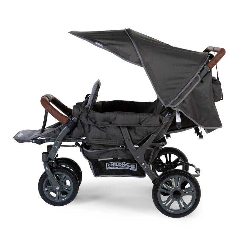 Poussette triplette + housse pluie + pare-soleil Anthracite Childhome côté