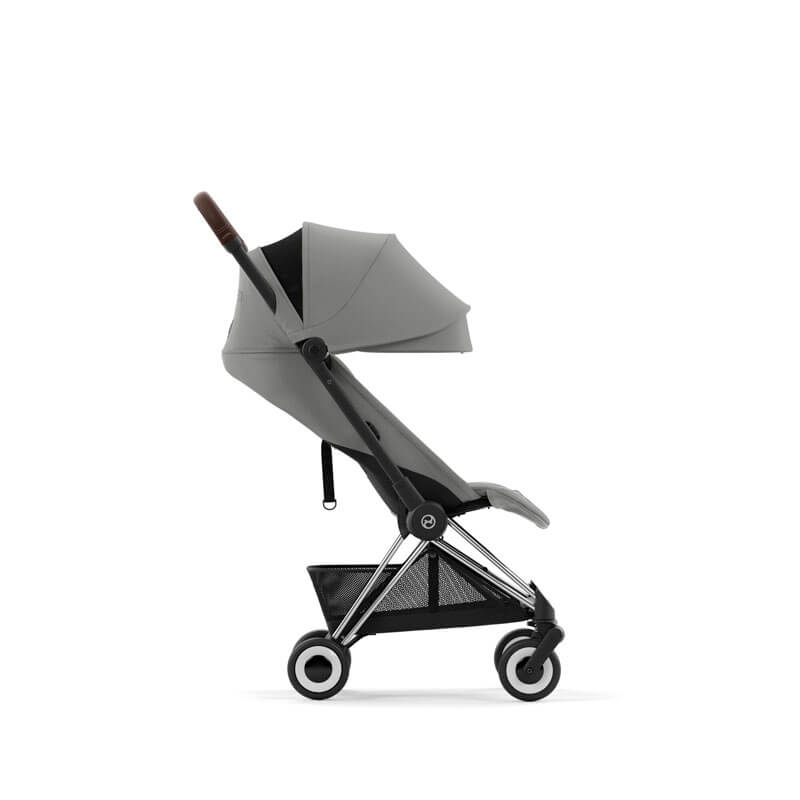 Poussette ultra-compacte Coya Chrome Dark Brown Mirage Grey Cybex capote