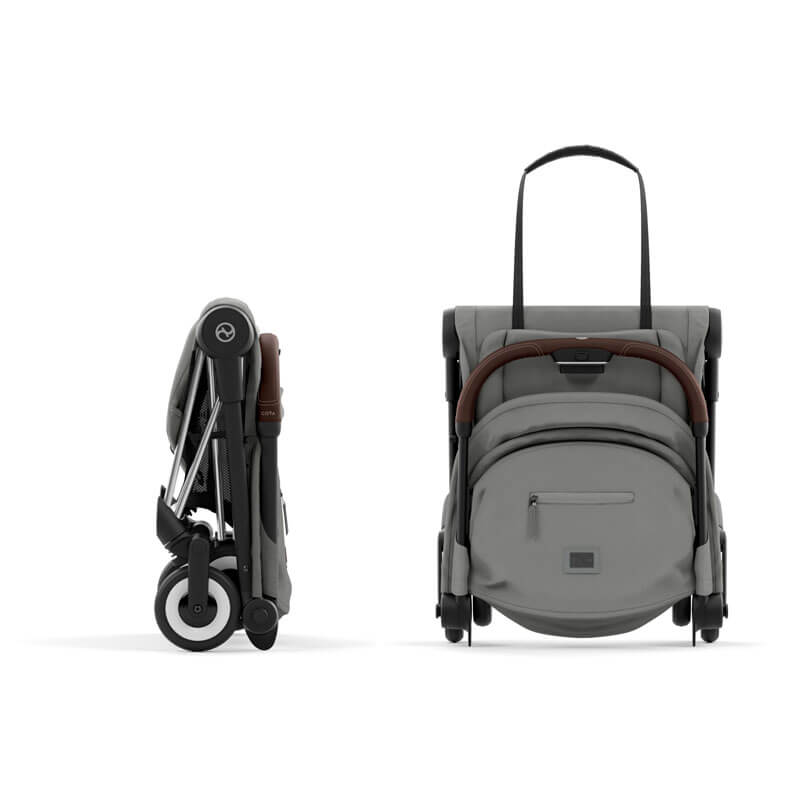 Poussette ultra-compacte Coya Chrome Dark Brown Mirage Grey Cybex compacte