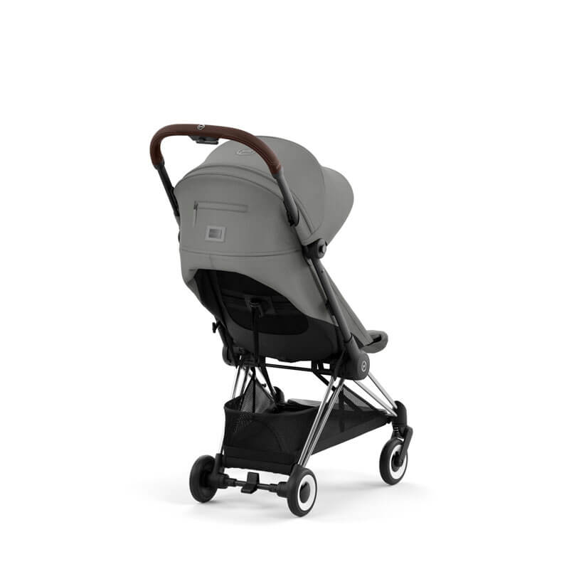 Poussette ultra-compacte Coya Chrome Dark Brown Mirage Grey Cybex dos