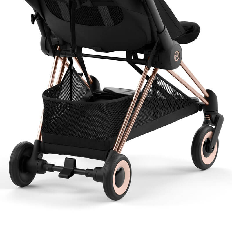 Poussette ultra-compacte Coya Chrome Dark Brown Mirage Grey Cybex panier