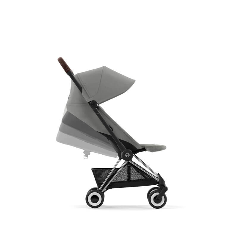 Poussette ultra-compacte Coya Chrome Dark Brown Mirage Grey Cybex profil