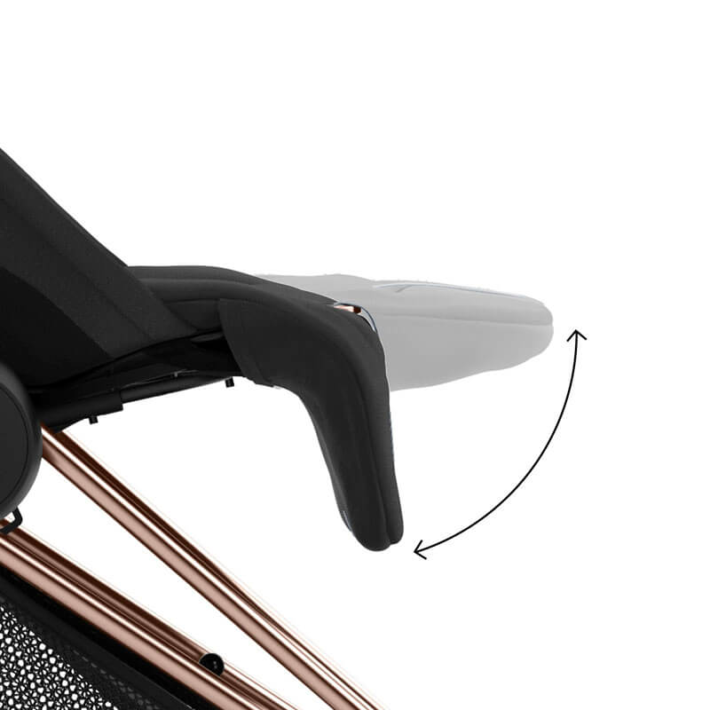 Poussette ultra-compacte Coya Chrome Dark Brown Mirage Grey Cybex repose-jambes