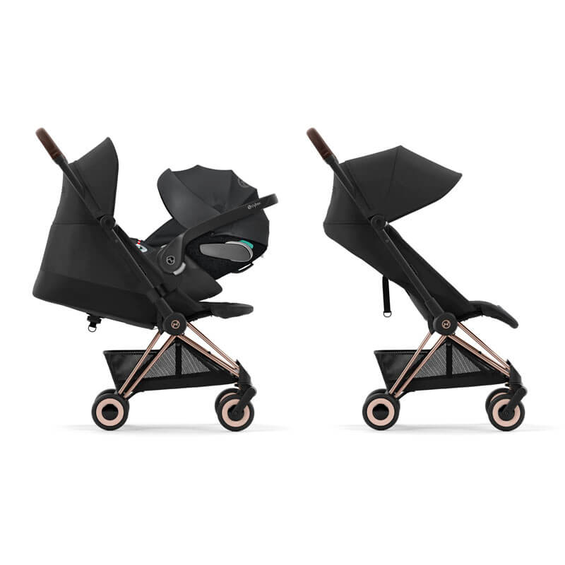 Poussette ultra-compacte Coya Chrome Dark Brown Mirage Grey Cybex travel system