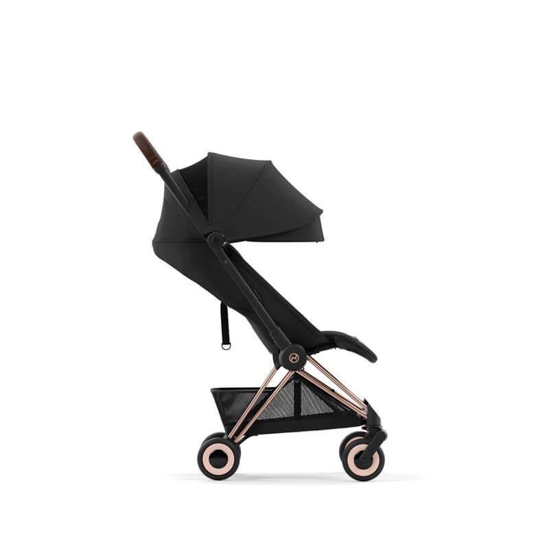 Poussette ultra-compacte Coya Rosegold Sepia Black Cybex capote