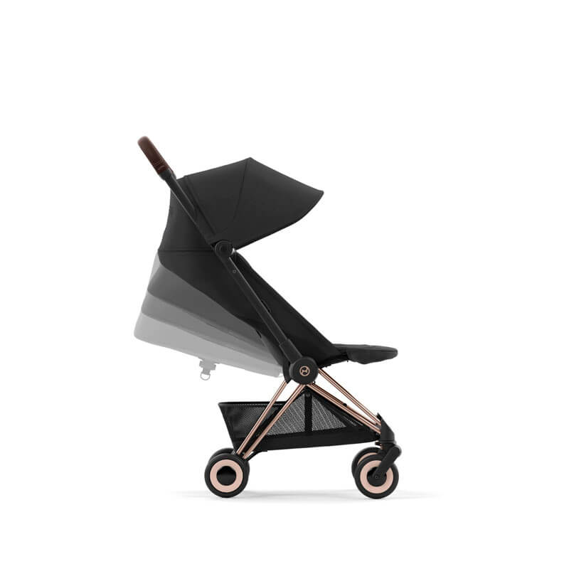 Poussette ultra-compacte Coya Rosegold Sepia Black Cybex profil