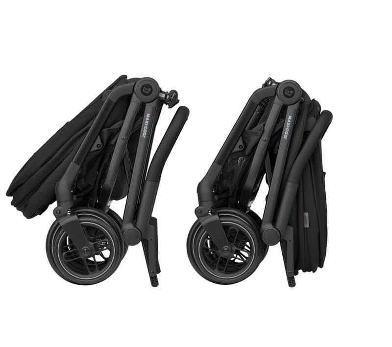 Pack duo poussette Leona 2 + siège-auto Pebble S Maxi Cosi plieee cote