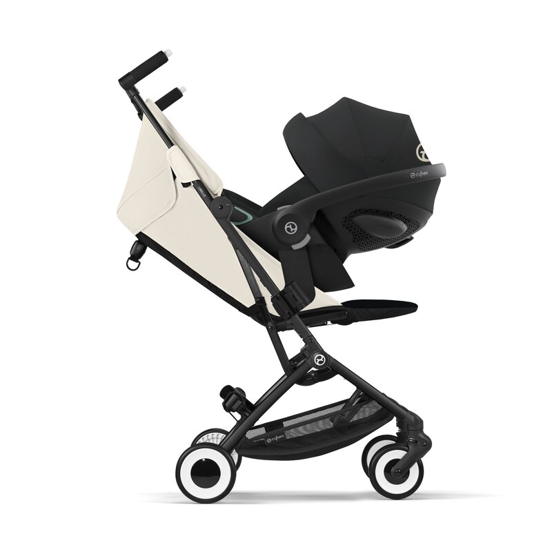 Poussette ultra-compacte libelle BLK Canvas White Cybex coque auto